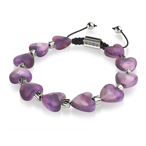 Violette Herzschnur | Kristall-Makramee-Armband